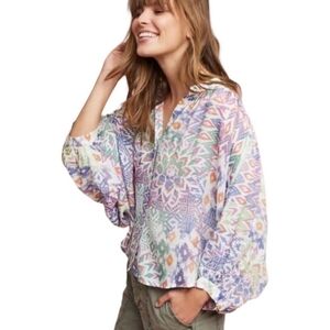 Anthropologie Maeve Brynna Buttondown Blouse, Size Small